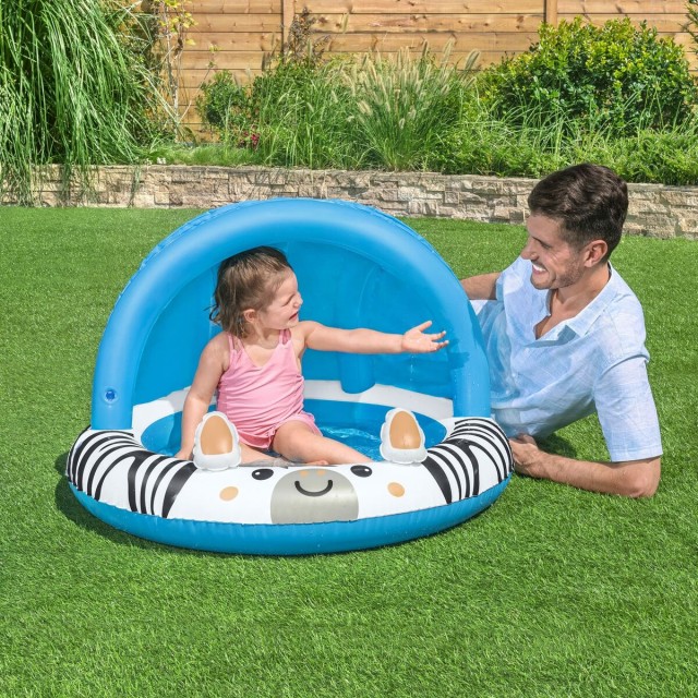 Bestway aufblasbares Kinderbecken Safari Ring 97x66 cm +2 Jahre Garten