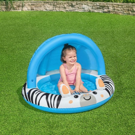 Bestway Piscine Gonflable Enfant Anneau Safari 97x66 cm +2 Ans Jardin