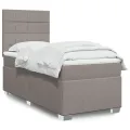 cadre de lit avec matelas Taupe 90x200 cm Tissu