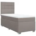 cadre de lit avec matelas Taupe 90x200 cm Tissu