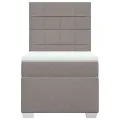 cadre de lit avec matelas Taupe 90x200 cm Tissu