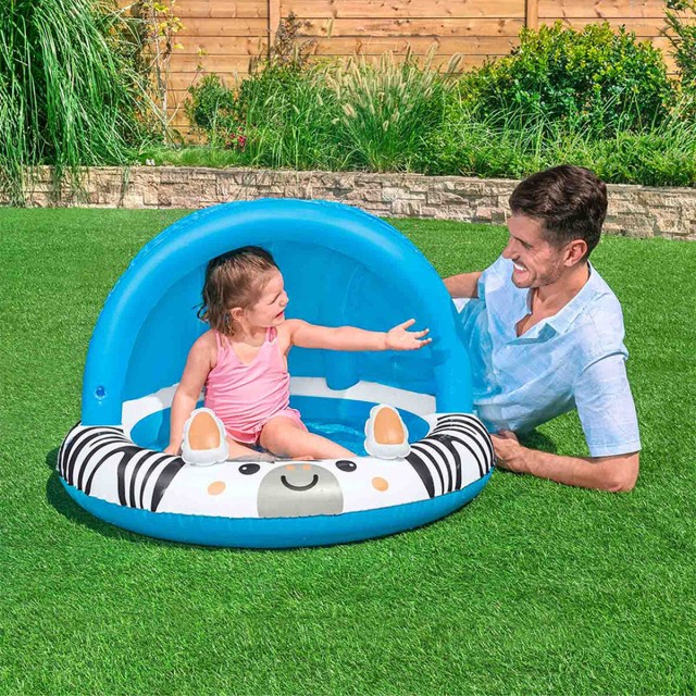 Bestway Piscine Gonflable Enfant Anneau Safari 97x66 cm +2 Ans Jardin