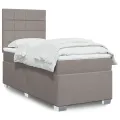 cadre de lit avec matelas Taupe 90x200 cm Tissu