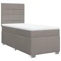 cadre de lit avec matelas Taupe 90x200 cm Tissu