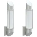 Appliques murales d'extérieur 2pcs argenté acier inoxydable