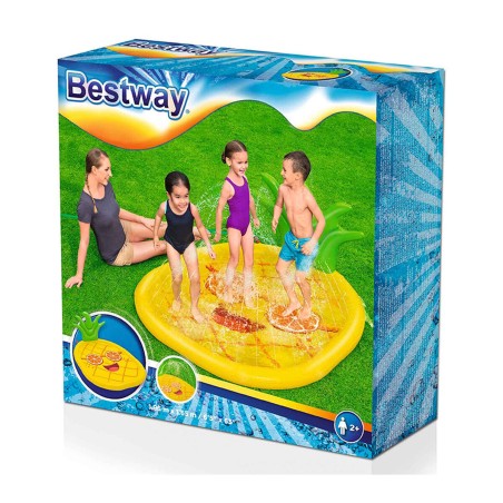 Bestway Sprinkler Aufblasbare Ananas-Matte 196x165 cm +2 Jahre Garten