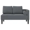 Chaise longue avec coussins gris foncé velours