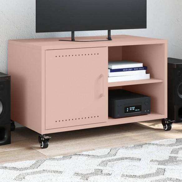 Meuble TV rose 68x39x43,5 cm acier