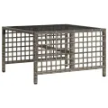 Salon de jardin d'angle avec coussins 3 pcs gris résine tressée