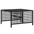 Salon de jardin d'angle 3 pcs avec coussins noir résine tressée
