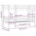Lit superposé sans matelas cire marron 90x190 cm pin massif