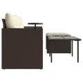 Salon de jardin avec coussins 3 pcs marron résine tressée