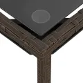 Salon de jardin avec coussins 3 pcs marron résine tressée