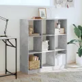 Bibliothèque gris béton 102x32x108 cm bois d'ingénierie