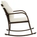 Chaise à bascule de jardin avec coussins marron résine tressée