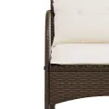 Chaise à bascule de jardin avec coussins marron résine tressée