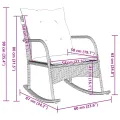 Chaise à bascule de jardin avec coussins marron résine tressée