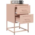 Tables de chevet 2 pcs rose 36x39x60,5 cm acier