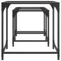 Tables basses gigognes 2 pcs dessus en verre transparent acier