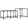 Tables basses gigognes 2 pcs dessus en verre transparent acier