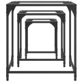 Tables basses gigognes 3 pcs dessus en verre transparent acier