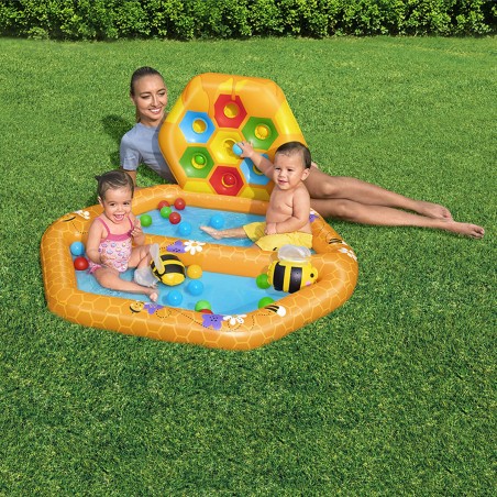 Bestway Bees Piscine Gonflable Enfant avec Balles 127x119x61 cm +12 Mo
