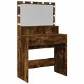 Coiffeuse avec LED chêne fumé 80x41x134,5 cm