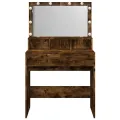 Coiffeuse avec LED chêne fumé 80x41x134,5 cm
