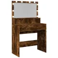 Coiffeuse avec LED chêne fumé 80x41x134,5 cm