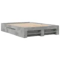 Cadre de lit sans matelas gris béton 135x190 cm bois ingénierie