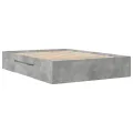 Cadre de lit sans matelas gris béton 135x190 cm bois ingénierie