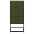 Tables de chevet 2 pcs vert olive 36x39x78 cm acier
