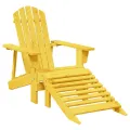 Chaise Adirondack avec pouf jaune bois massif de sapin