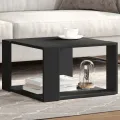 Table basse noir 51,5x51,5x30 cm bois d'ingénierie