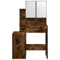 Coiffeuse avec armoire chêne fumé 80x35x132 cm