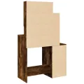 Coiffeuse avec armoire chêne fumé 80x35x132 cm