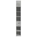 Armoire de rangement mince gris béton 30x42,5x225 cm