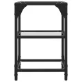 Tables basses avec dessus en verre transparent 2 pcs acier