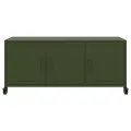 Meuble TV vert olive 100,5x39x43,5 cm acier