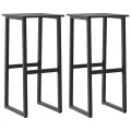Tabourets de bar lot de 2 noir acier enduit de poudre