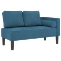 Chaise longue avec coussins bleu velours