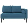 Chaise longue avec coussins bleu velours