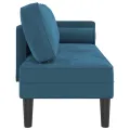 Chaise longue avec coussins bleu velours