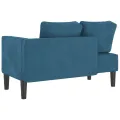 Chaise longue avec coussins bleu velours