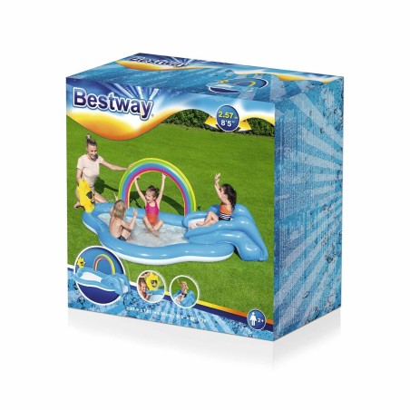 Bestway Piscina Gonfiabile Parco Giochi Arcobaleno 257x145x91 cm +2 An