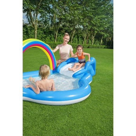 Bestway Piscina Gonfiabile Parco Giochi Arcobaleno 257x145x91 cm +2 An