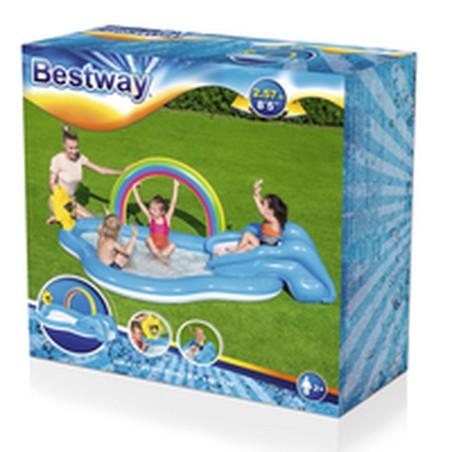 Bestway Opblaasbaar Zwembad Regenboog Speelpark 257x145x91 cm +2 Jaar