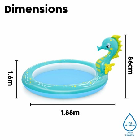 Inflatable Paddling Pool for Children Bestway Sea Horse 188 x 160 x 86