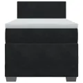 cadre de lit avec matelas Noir 100x200 cm Velours