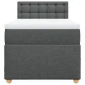 cadre de lit avec matelas Gris foncé 80x200 cm Tissu